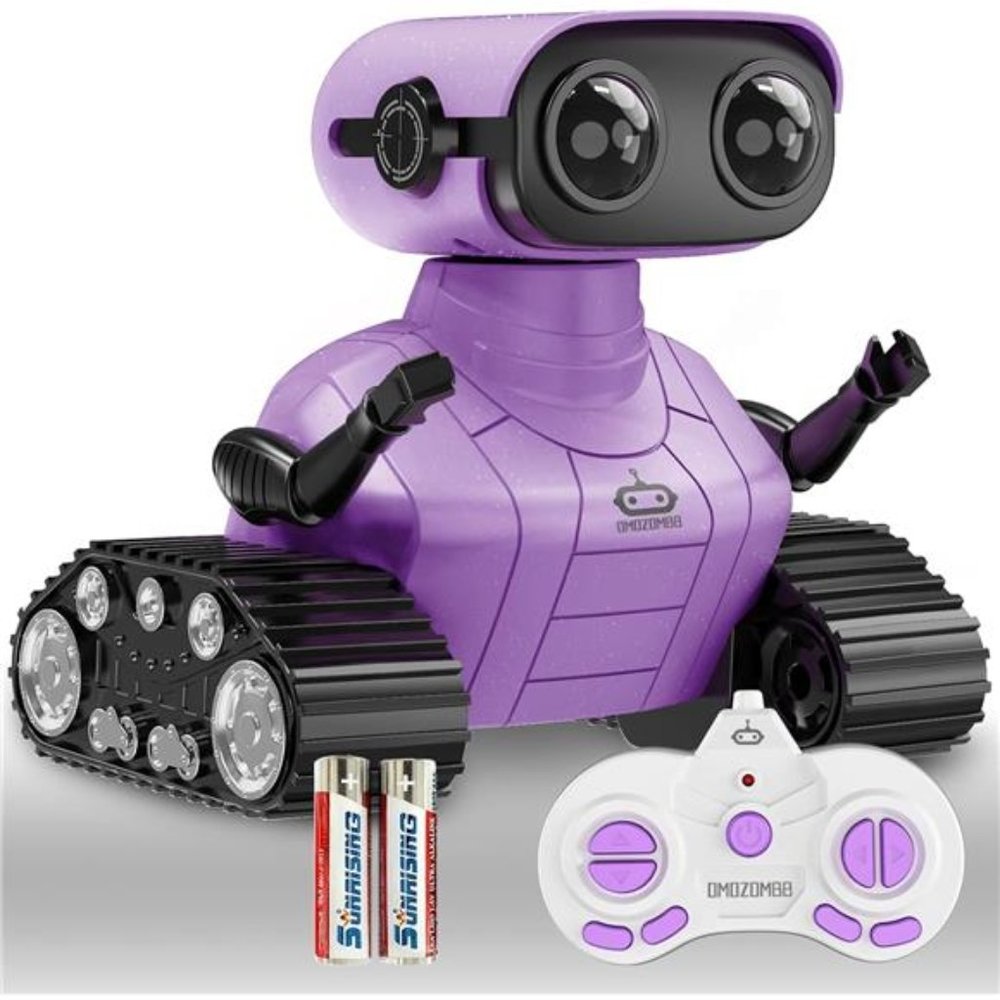 Rechargeable Remote Control Robot Toys with Music &LED Eyes, Fluorescent Purple